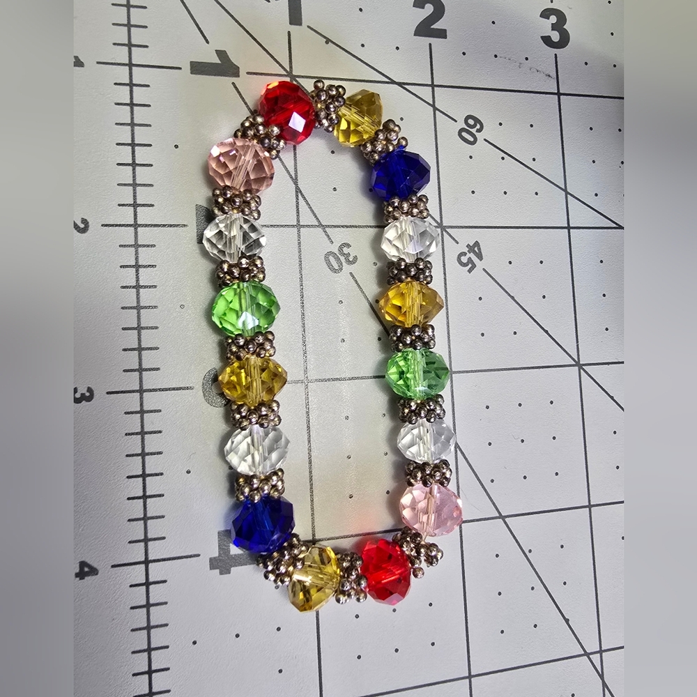 Multicolor Crystal Beaded Bracelet - Picture 7 of 7